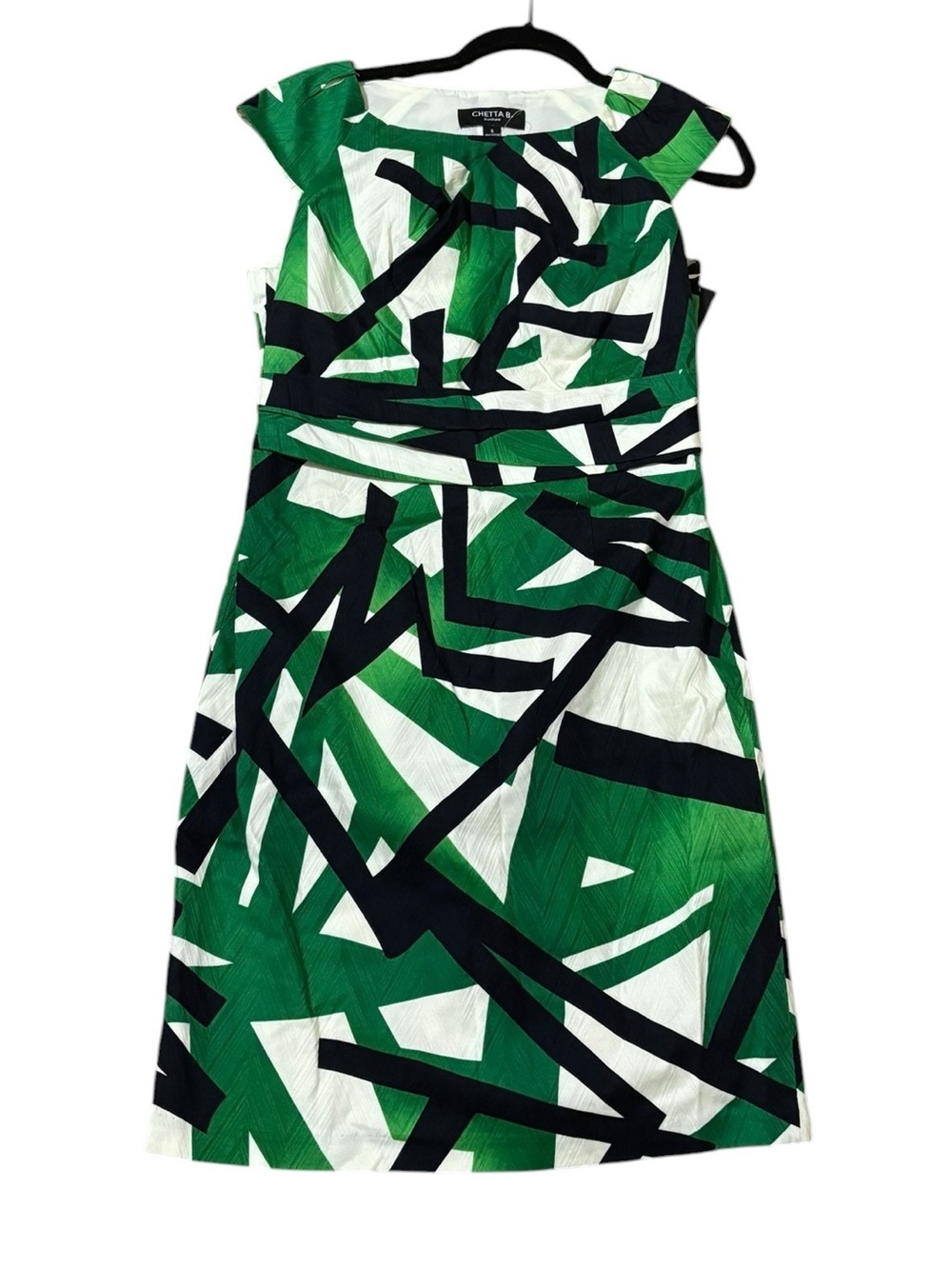 Chetta B sunhee Green, Black & White One- Print Dress